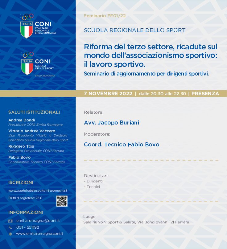 Riforma del terzo settore, ricadute sul mondo dell'associazionismo sportivo