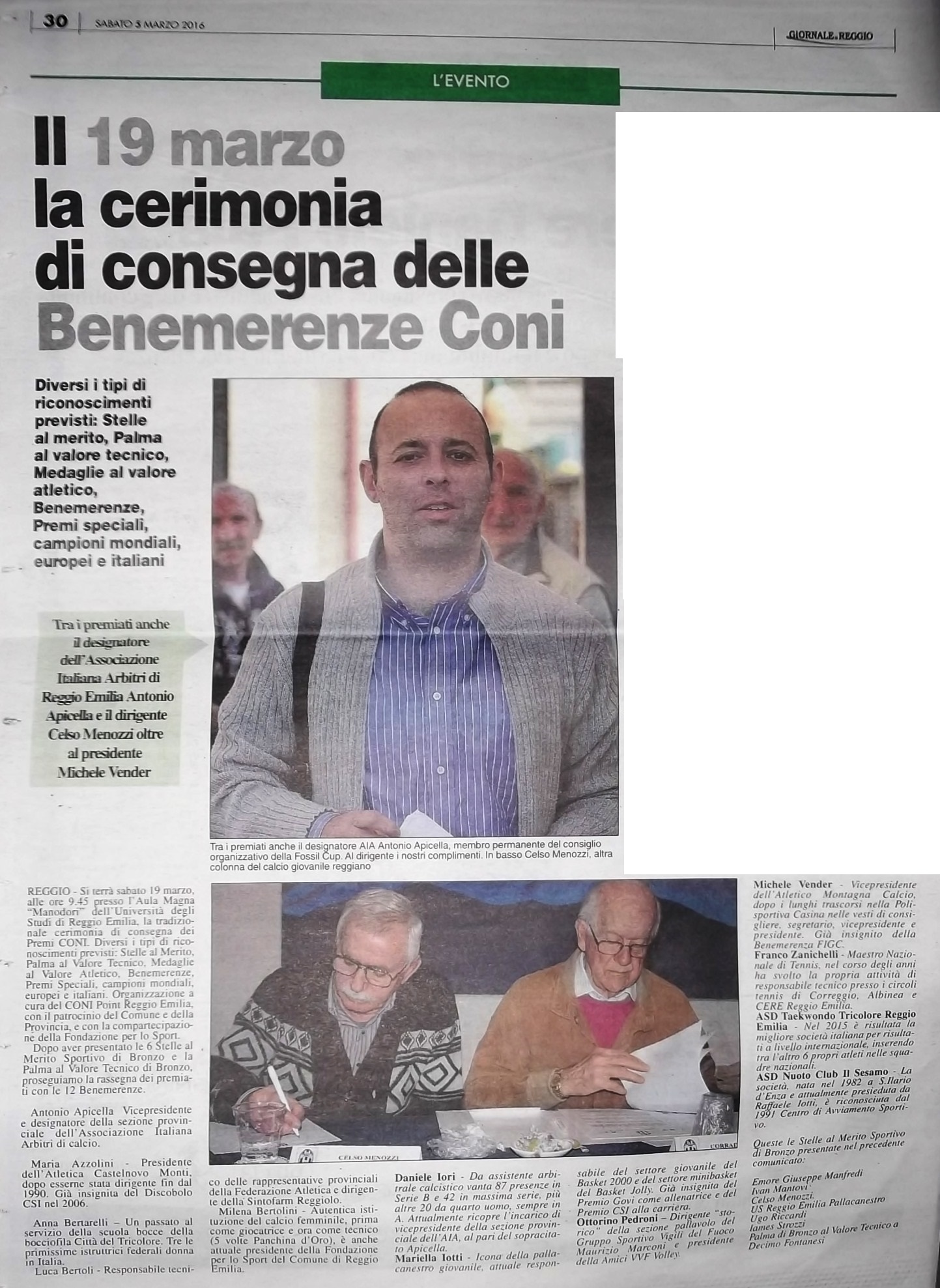 Giornale di Reggio 5 marzo